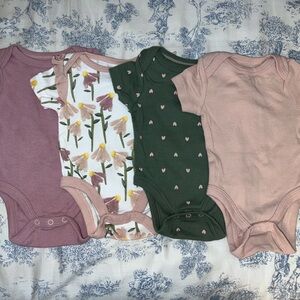 Cloud Island Pink and Green Sleeveless Tops Soft Cotton Blend